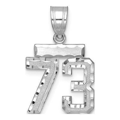 14K White Gold Number 73 Charm