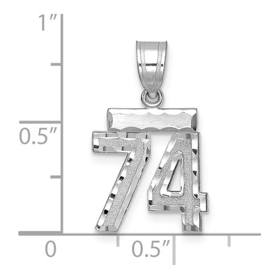 14K White Gold Number 74 Charm – view 2