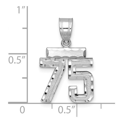 14K White Gold Number 75 Charm – view 2