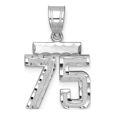 14K White Gold Number 75 Charm