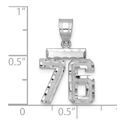 14K White Gold Number 76 Charm – view 2