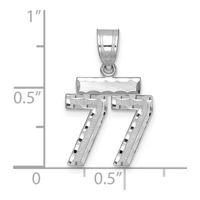 14K White Gold Number 77 Charm – view 2