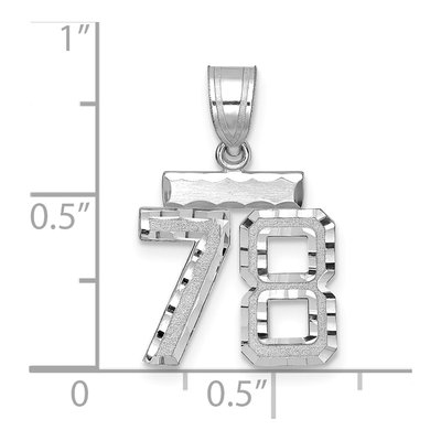 14K White Gold Small Number 78 Pendant – view 4