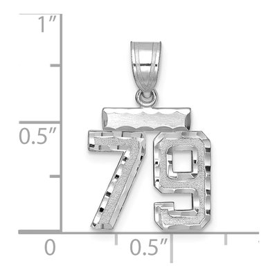 14K White Gold Number 79 Charm – view 2