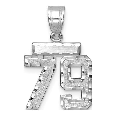 14K White Gold Number 79 Charm