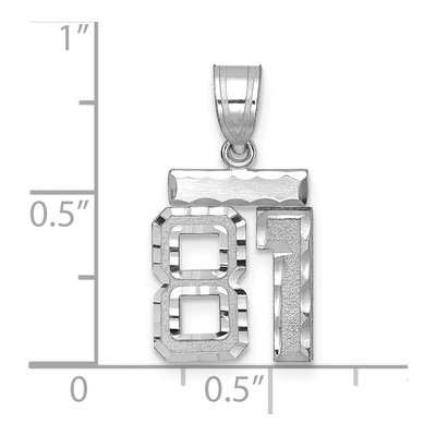 14K White Gold Number 81 Pendant – view 2