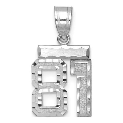 14K White Gold Number 81 Pendant