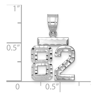 14K White Gold Number 82 Charm – view 2