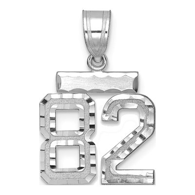 14K White Gold Number 82 Charm