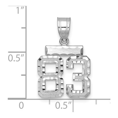 14K White Gold Number 83 Pendant – view 2