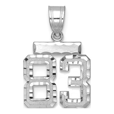 14K White Gold Number 83 Pendant