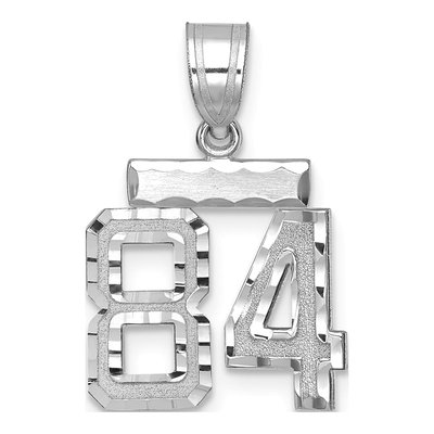 14K White Gold Number 84 Charm