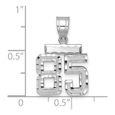 14K White Gold Number 85 Charm – view 2