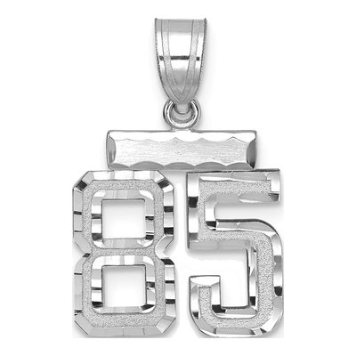 14K White Gold Number 85 Charm