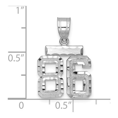 14K White Gold Number 86 Charm – view 2