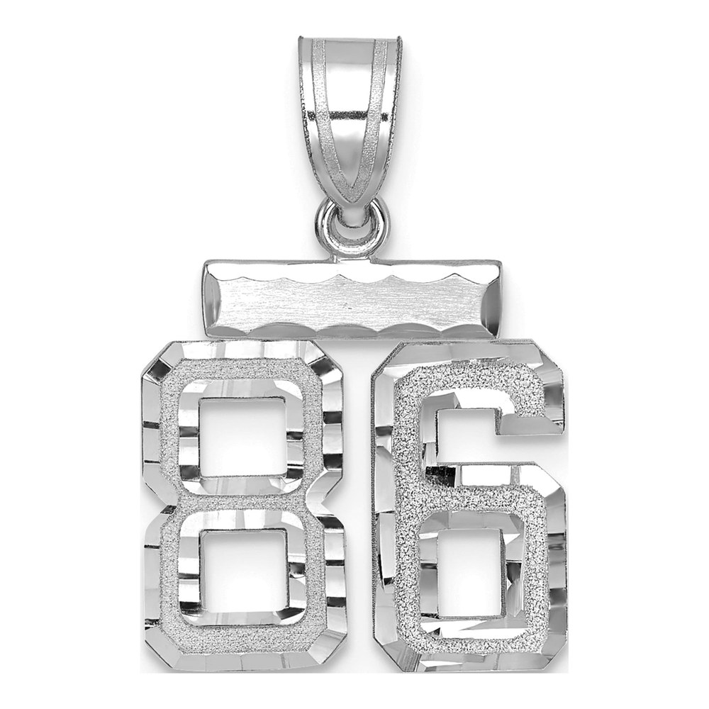 14K White Gold Number 86 Charm