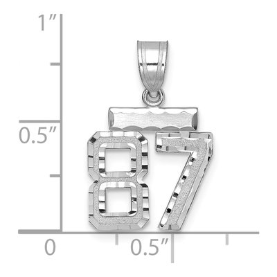 14K White Gold Number 87 Charm – view 2