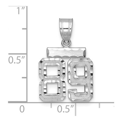 14K White Gold Number 89 Pendant – view 2