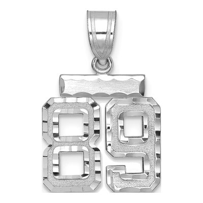 14K White Gold Number 89 Pendant