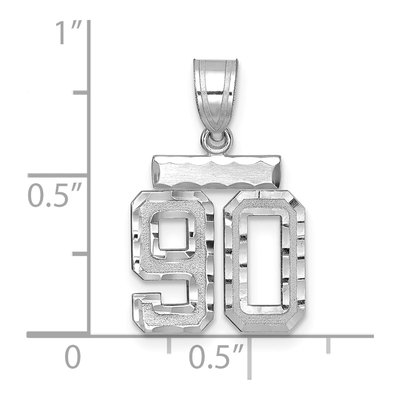 14K White Gold Number 90 Charm – view 2
