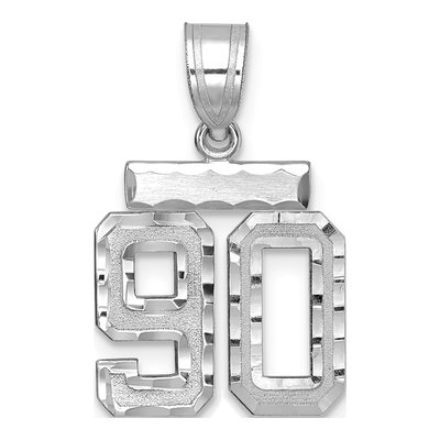14K White Gold Number 90 Charm