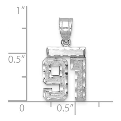 14K White Gold Number 91 Charm – view 2