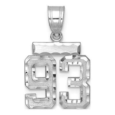 14K White Gold Number 93 Pendant