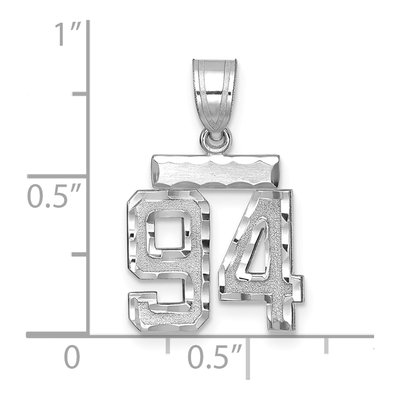 14K White Gold Number 94 Charm – view 2