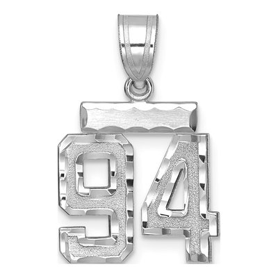 14K White Gold Number 94 Charm