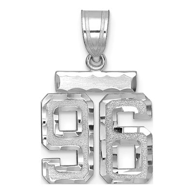 14K White Gold Number 96 Pendant