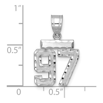 14K White Gold Number 97 Charm – view 2