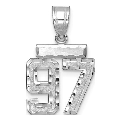 14K White Gold Number 97 Charm