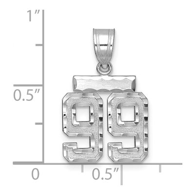 14K White Gold Number 99 Charm – view 2