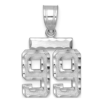 14K White Gold Number 99 Charm