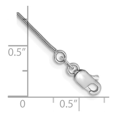 14K White Gold 0.9mm Round Snake Chain Bracelet – view 2