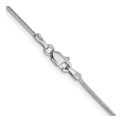 14K White Gold 1.1mm Round Snake Chain Bracelet – view 5