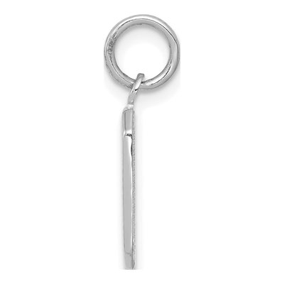 14K White Gold Small Number 0 Pendant – view 3