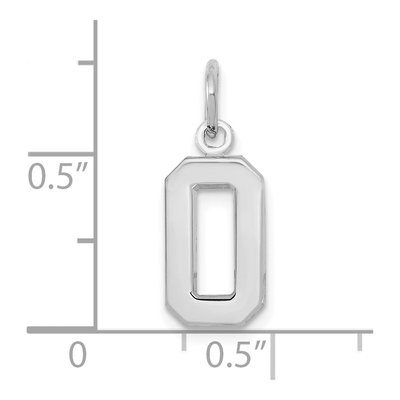 14K White Gold Small Number 0 Pendant – view 5