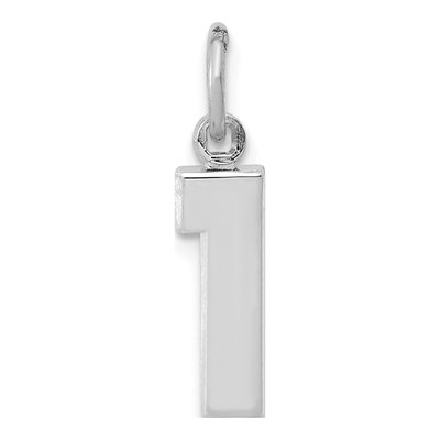 14K White Gold Small Number 1 Pendant