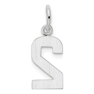 14K White Gold Small Number 2 Pendant – view 4