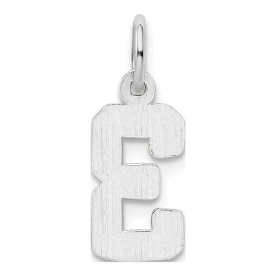 14K White Gold Small Number 3 Pendant – view 4