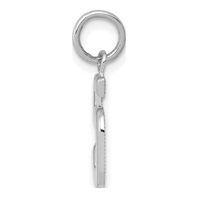 14K White Gold Small Number 5 Pendant – view 3