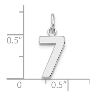 14K White Gold Small Number 7 Charm – view 4