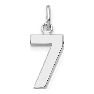14K White Gold Small Number 7 Charm