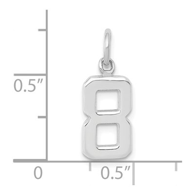 14K White Gold Small Number 8 Charm – view 4