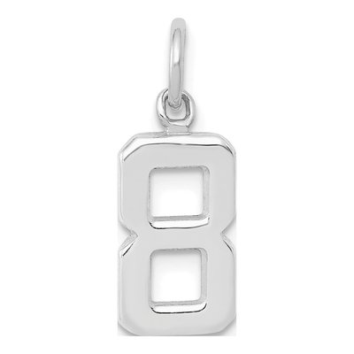 14K White Gold Small Number 8 Charm
