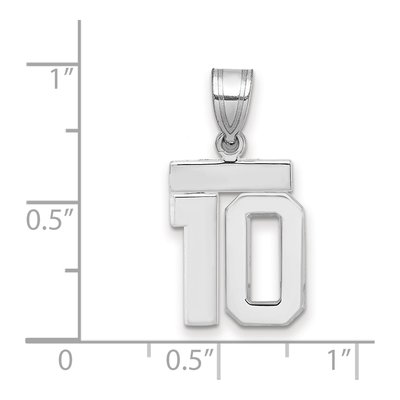 14K White Gold Number 10 Charm – view 2