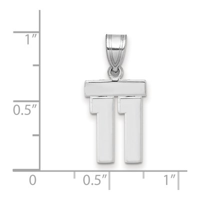 14K White Gold Number 11 Charm – view 4