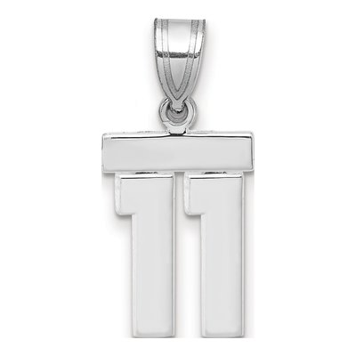 14K White Gold Number 11 Charm