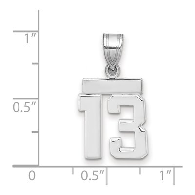 14K White Gold Number 13 Pendant – view 2